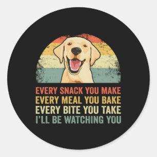 Sticker Rond Labrador Jaune S Lab Papa Jaune Labrador Récupérat