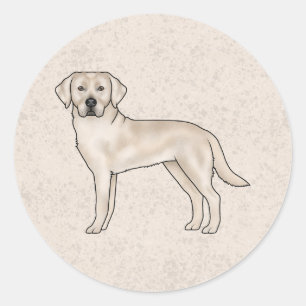 Sticker Rond Labrador Retriever crème Chien Lab mignon debout