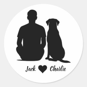 Sticker Rond Labrador Retriever Personnalisé Chien et Propriéta