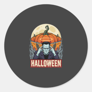 Sticker Rond Labrador Retriever Sorcière Halloween Chien Vintag