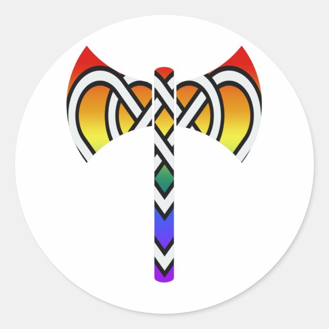 Sticker Rond Labrys celtiques (Devant)