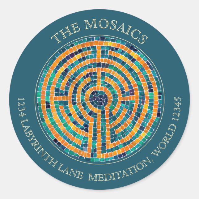 Sticker Rond LABYRINTH II Gros joints d'enveloppe verte (Devant)