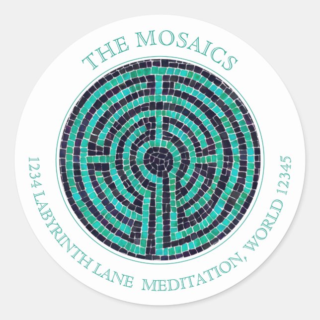 Sticker Rond LABYRINTH III Gros scellés d'adresse - Blanc (Devant)