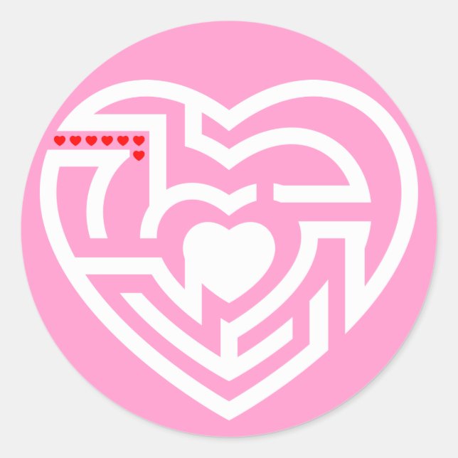 Sticker Rond labyrinthe d'amour (Devant)