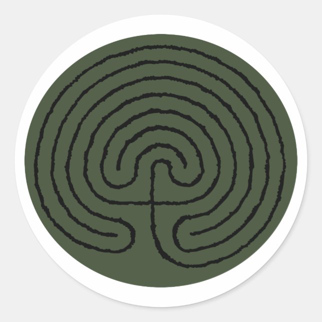 Sticker Rond Labyrinthe de méditation (Devant)
