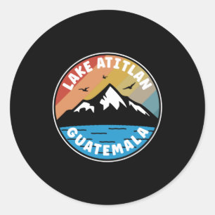 Sticker Rond Lac Atitlan - Guatemala Vintage