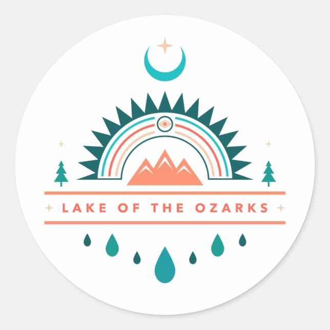 Sticker Rond lac des ozarks boho (Devant)