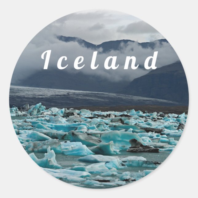 Sticker Rond Lac glaciaire Jokulsarlon - Islande (Devant)
