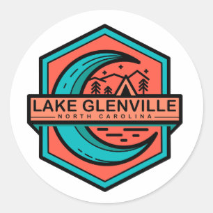 Sticker Rond lac glenville carolina-nord lune brille