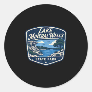 Sticker Rond Lac parc d'état de puits minéraux extérieur nature