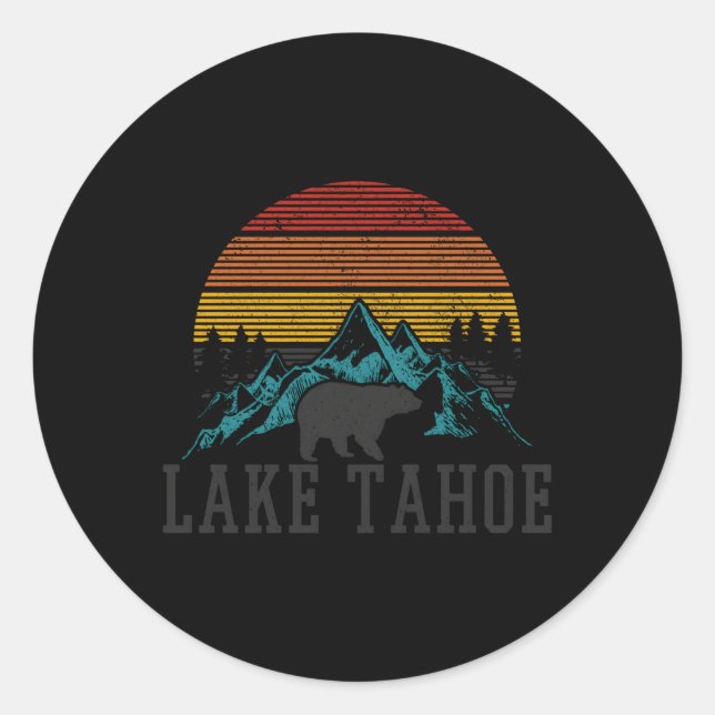 Sticker Rond Lac Tahoe Bear Mountains Californie (Devant)