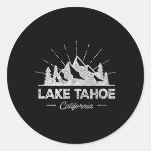 Sticker Rond Lac Tahoe Californie Ca T Shirt Vintage Randonnée
