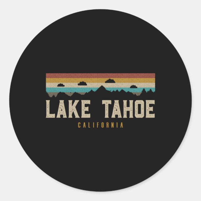 Sticker Rond Lac Tahoe Mountains Randonnée Camg California (Devant)