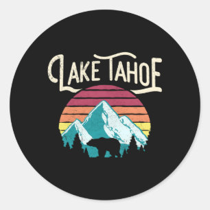 Sticker Rond Lac Tahoe Ours de montagne Swea