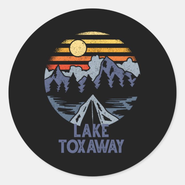 Sticker Rond Lac Toxaway Caroline du Nord Blue Ridge Mountains  (Devant)