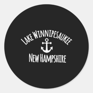 Sticker Rond Lac Winnipesaukee Voile Bateau Naissance