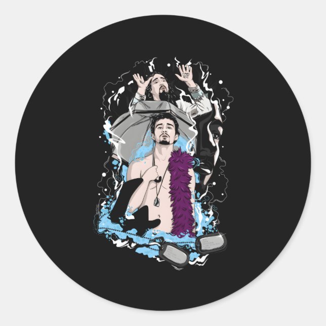 Sticker Rond L'Académie des parapluies Klaus Illustré (Devant)