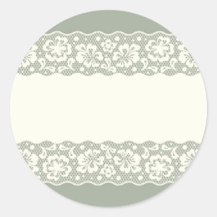 Sticker Rond Lace pattern, flower vintage