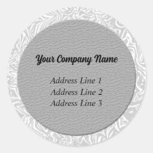 Sticker Rond Lâches d'adresses d'entreprise Silver et White