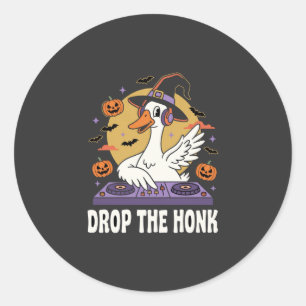 Sticker Rond Lâchez Le Klaxon Halloween DJ Oie