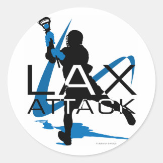 Sticker Rond Lacrosse Boys LAX Attack Blue