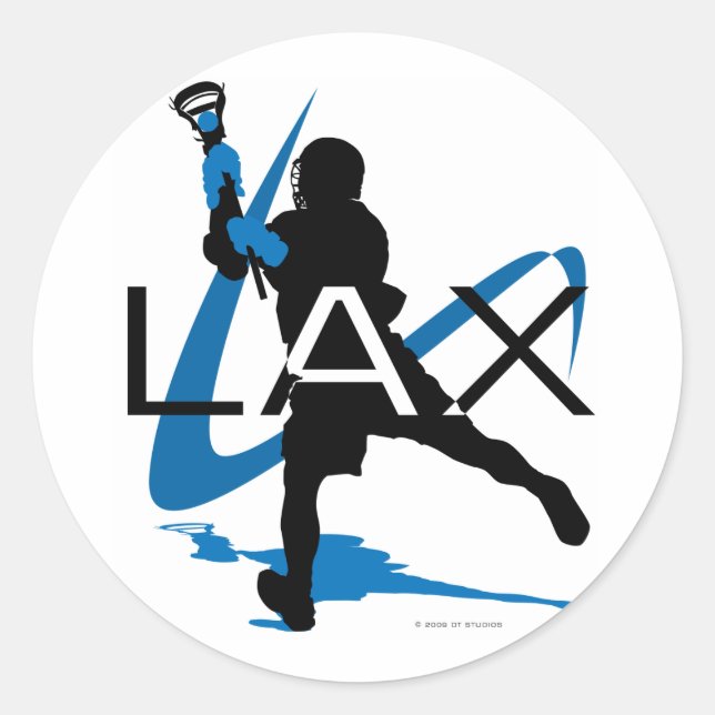 Sticker Rond Lacrosse Boys LAX Blue (Devant)