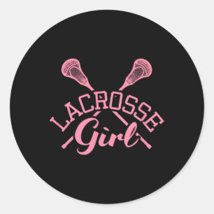Sticker Rond Lacrosse Girl Drôle Lacrosse Lecteur Lacrosse Cita