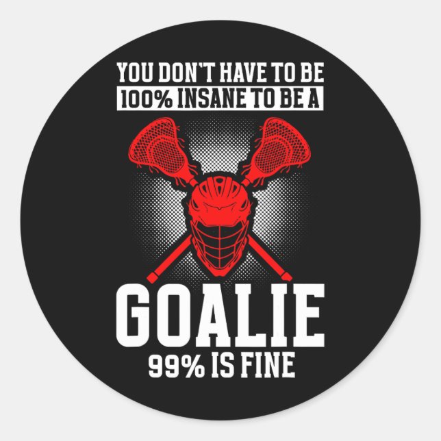 Sticker Rond Lacrosse Goalie Lacrosse Gants Stick Lax Goalie 1 (Devant)