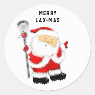 Sticker Rond Lacrosse Joyeux Noël Lax-mas