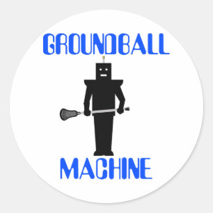 Sticker Rond Lacrosse Motivation GroundballSticker noir machine