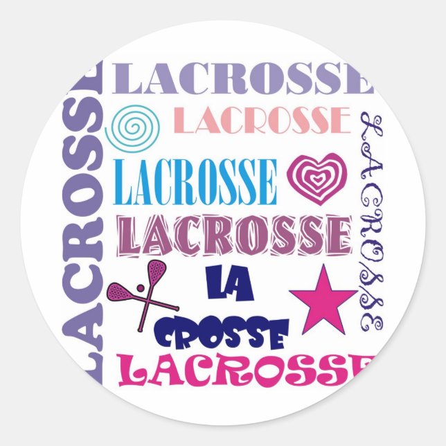 Sticker Rond Lacrosse répétée (Devant)