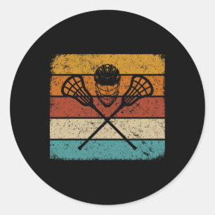 Sticker Rond Lacrosse Rétro Vintage Perturbée Gear St