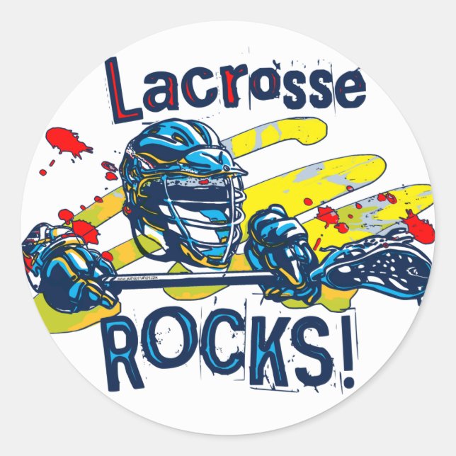 Sticker Rond Lacrosse Rocks LaX Gear (Devant)