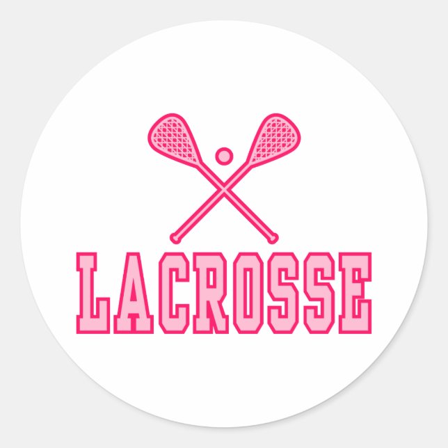 Sticker Rond Lacrosse rose (Devant)