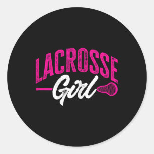 Sticker Rond Lacrosse Sport Lacrosse Girl Lacrosse Lecteur