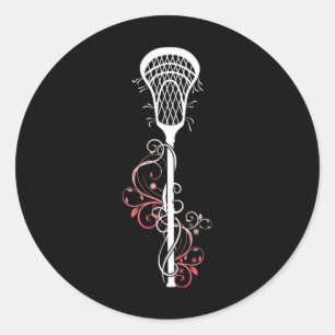 Sticker Rond Lacrosse Stick Lâcher Joueur Coach Ball Sport Jeu 