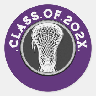 Sticker Rond Lacrosse Team Purple