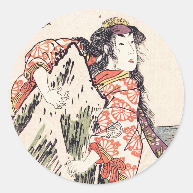 Sticker Rond L'acteur Segawa Kikunojo III dans un rôle féminin (Devant)