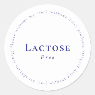 Sticker Rond Lactose-Free Request Sticker, White - Navy