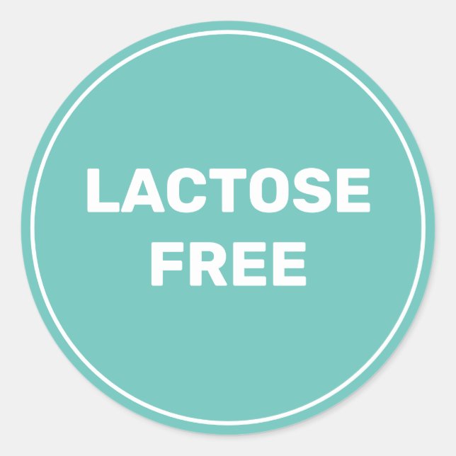 Sticker Rond Lactose Sans Allergie Sûr Culinaire (Devant)