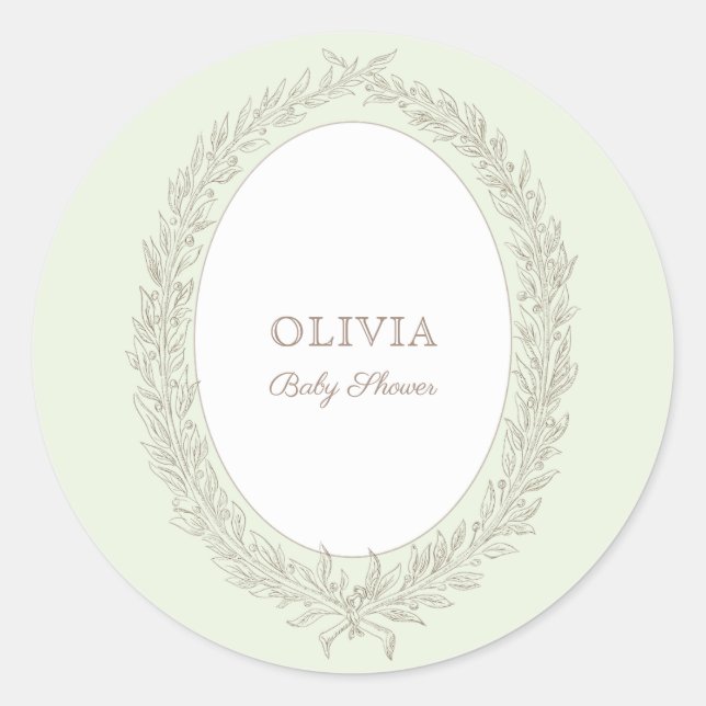 Sticker Rond Laduree French Caffee Bonjour Bebe Green (Devant)