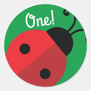 Sticker Rond Lady Bug Cute Kid's Ladybug Birthday Party
