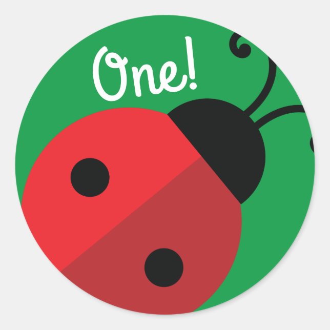 Sticker Rond Lady Bug Cute Kid's Ladybug Birthday Party (Devant)