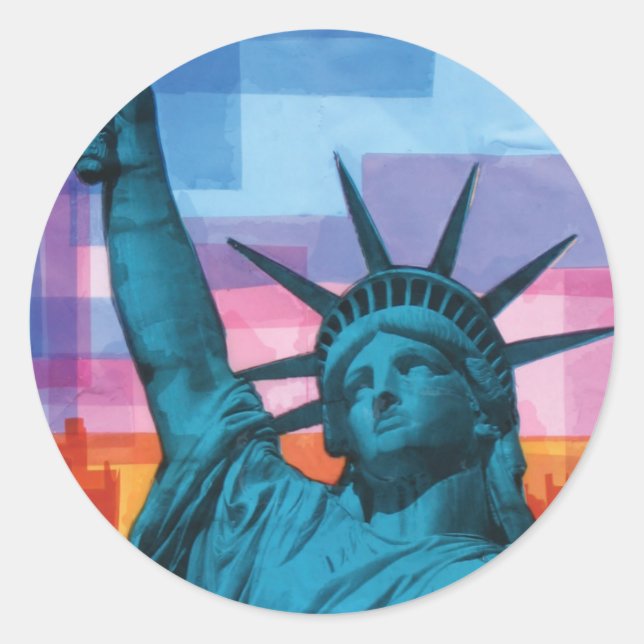 Sticker Rond Lady Liberty (Devant)