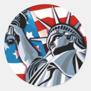Sticker Rond Lady Liberty