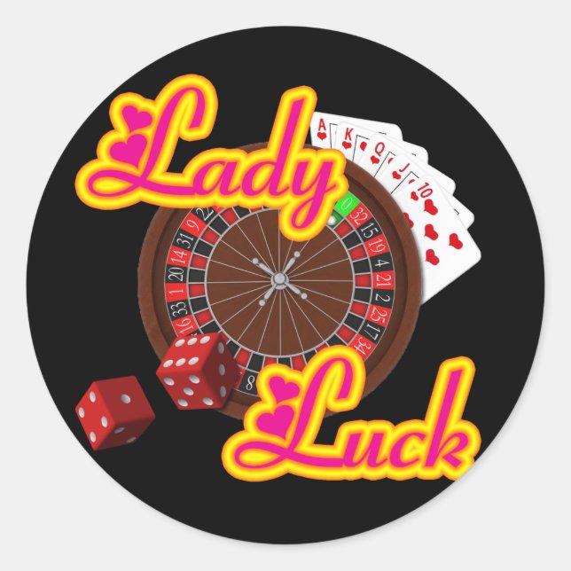 STICKER ROND LADY LUCK (Devant)