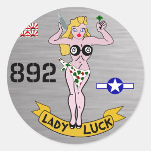 Sticker Rond Lady Luck 2ÈME GUERRE MONDIALE Nez Art