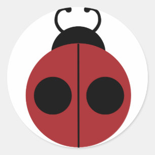 Sticker Rond Ladybug 60s rétro cool rouge jaune