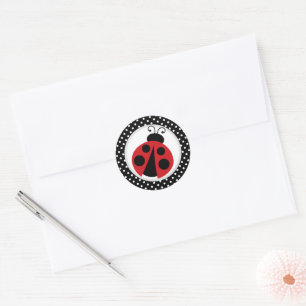 Sticker Rond Ladybug Baby shower ou fête d'anniversaire
