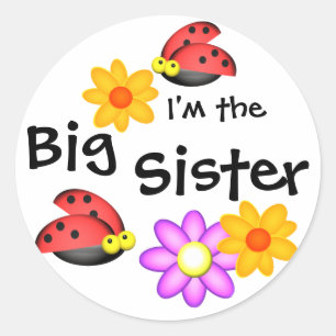 Sticker Rond Ladybug et Fleurs